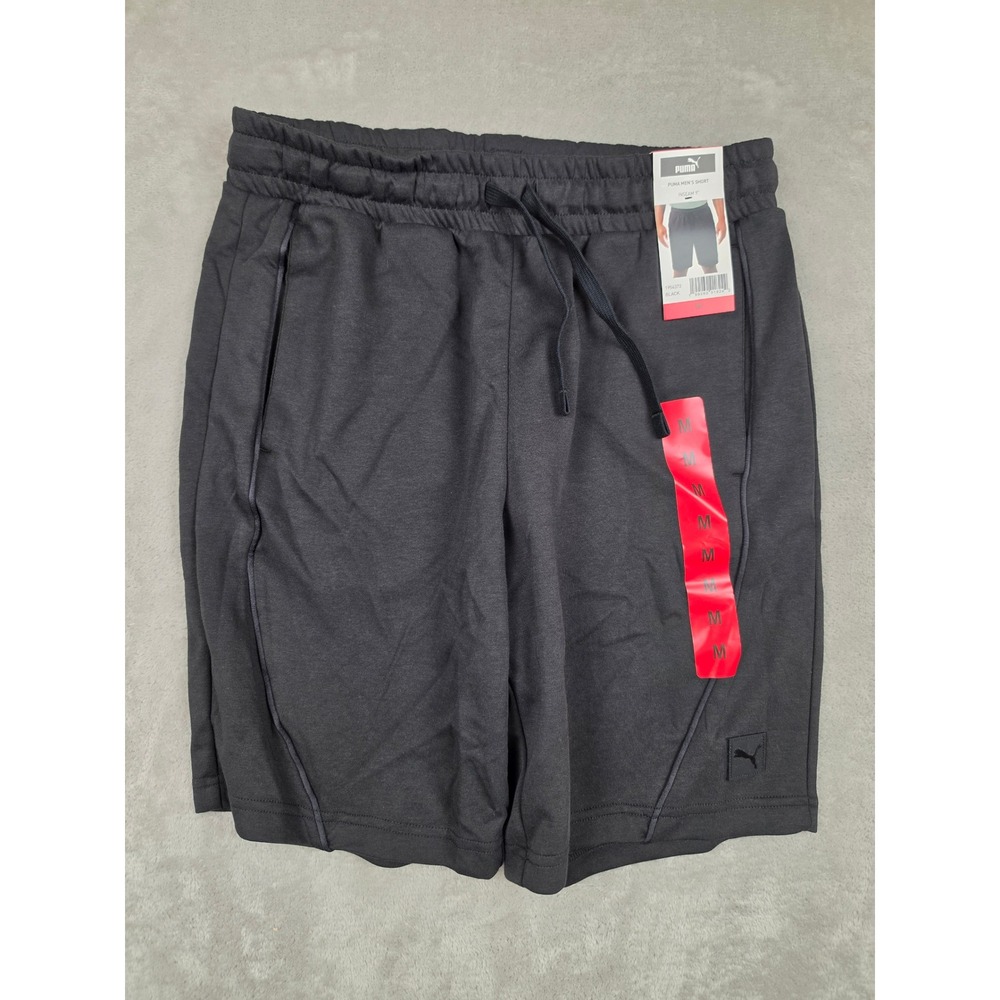 Puma Shorts Mens Size M Black 9 Inch Inseam Cotton Blend Sweat 1954372